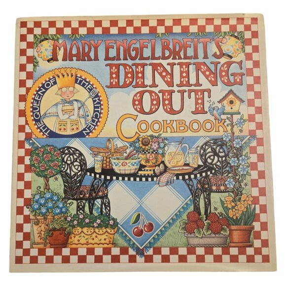 Mary Engelbreits Dining Out Cookbook 2001 Recipe Book Kitchen Collectible - Picture 1 of 16